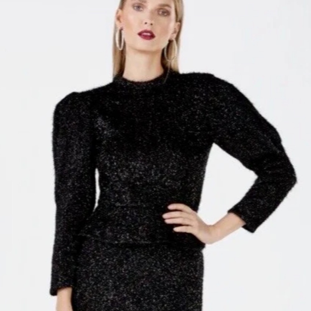 BCBGMaxAzria Black Beauty JAQUELTA SWEATER TOP Women’s Size Large L NWT